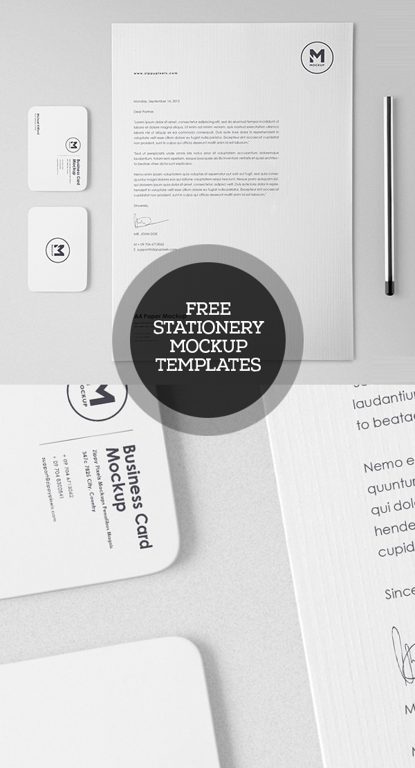 Free Classy Stationery Mockup Set Free Classy Stationery Mockup Set