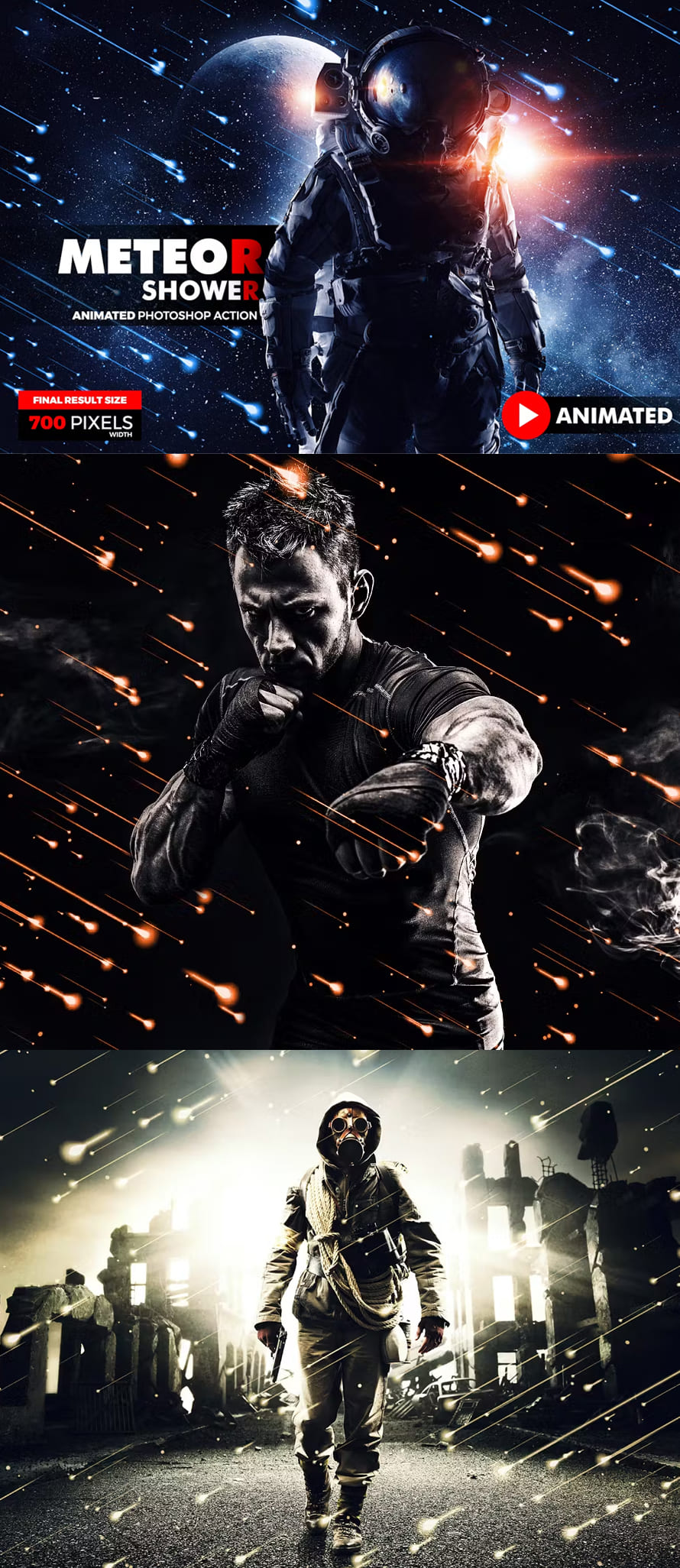 Animated Meteor Shower Photoshop Action