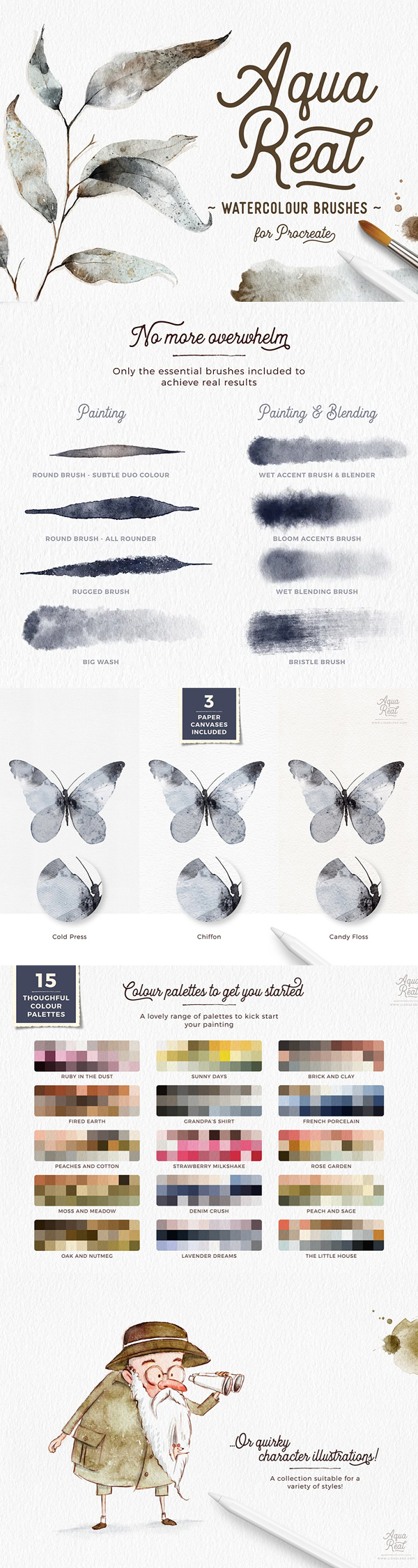 AquaReal Procreate Watercolor Set