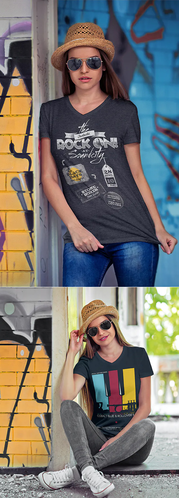 V Neck T-Shirt Mockup