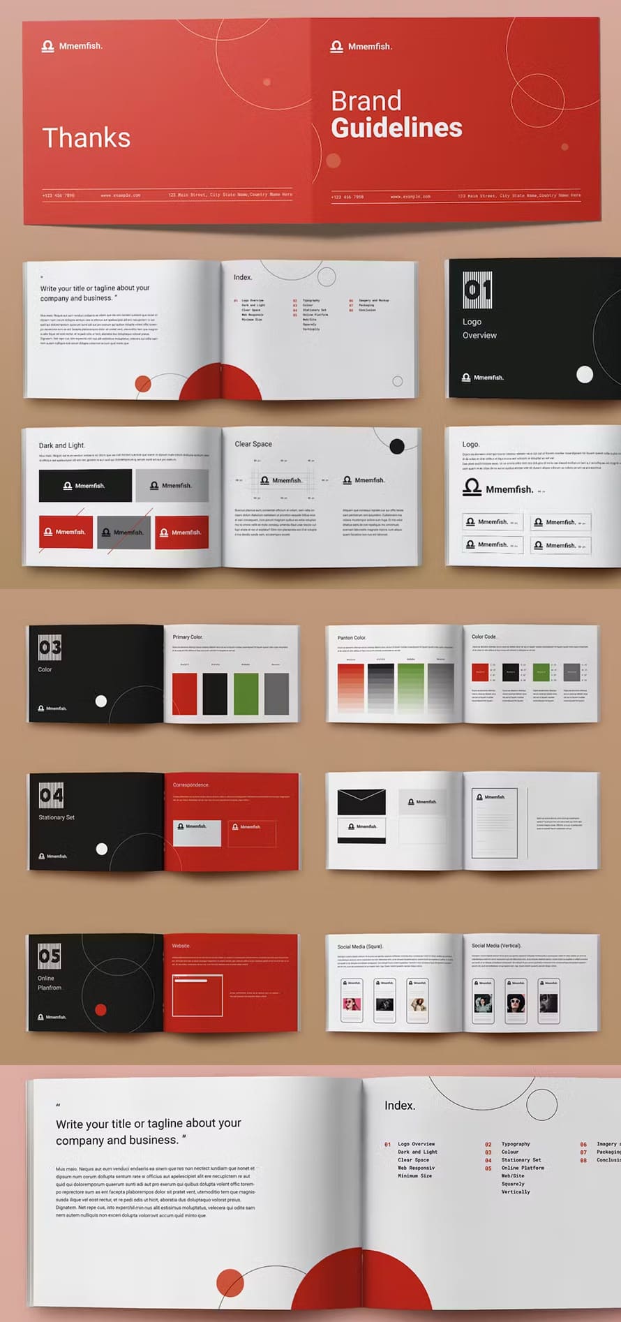 Brand Guideline Template Square Brochure