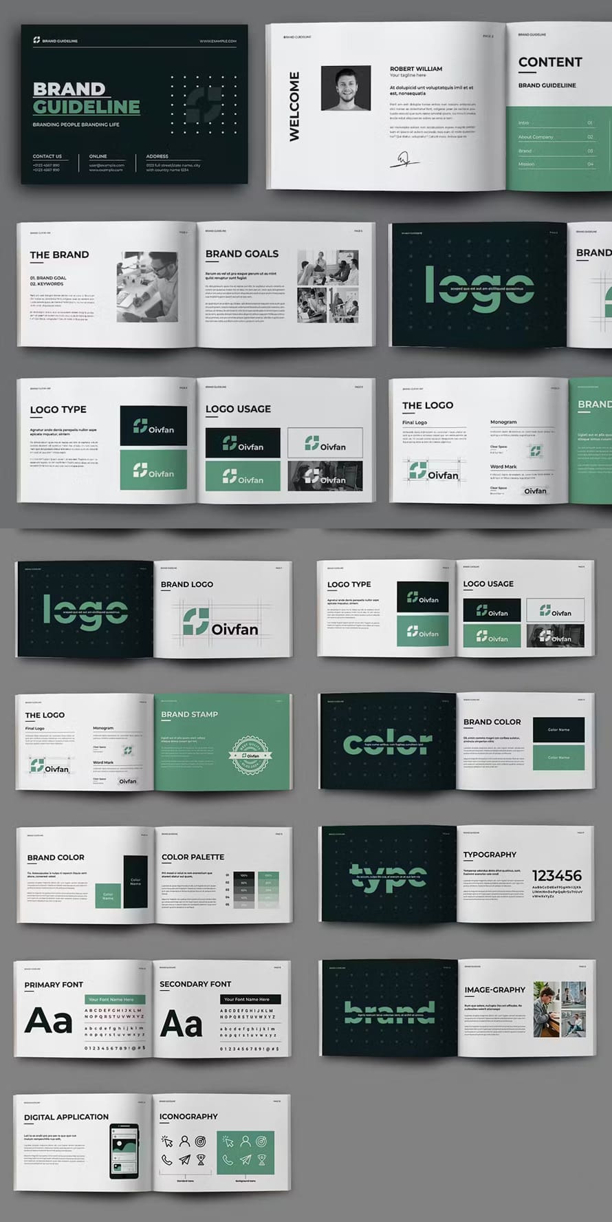 Brand Guideline Template Layout For Logo Pesentation
