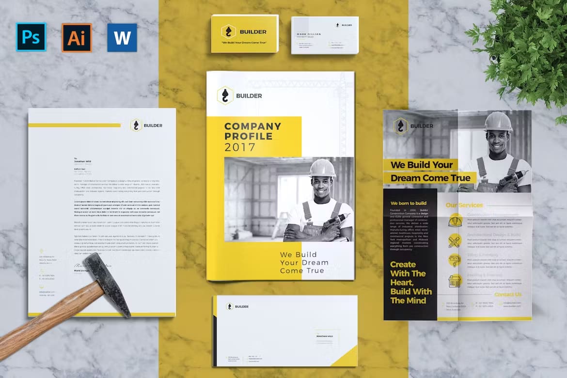 Construction Corporate Branding Identity Set