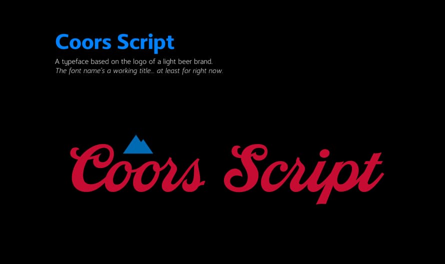 Coors Script Font