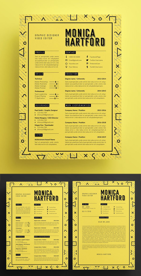 Retro Resume Template / Cover letter