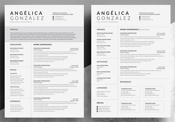 Creative & Professional Word Resume