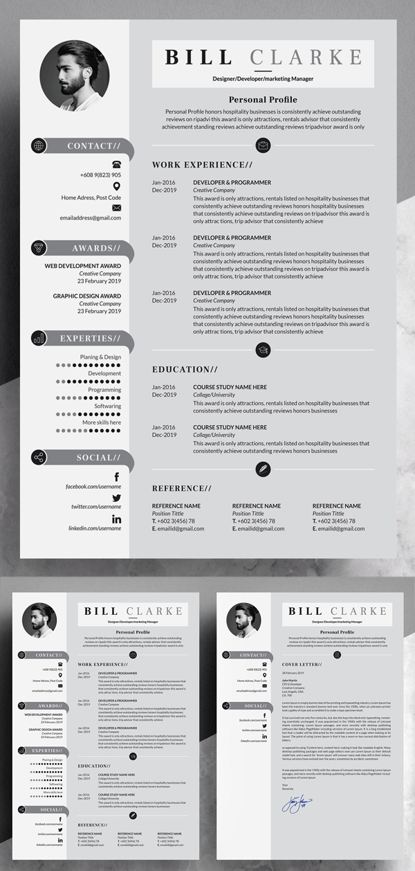 Modern Resume / Cv with Cover Letter