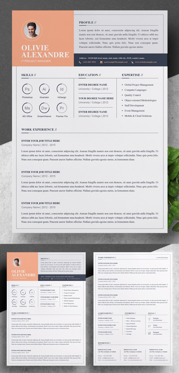 Elegant Professional Resume / CV Template