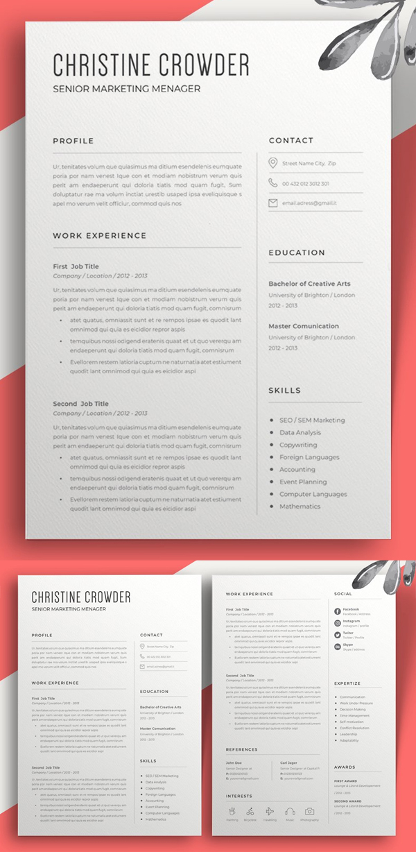Minimalist Resume Template