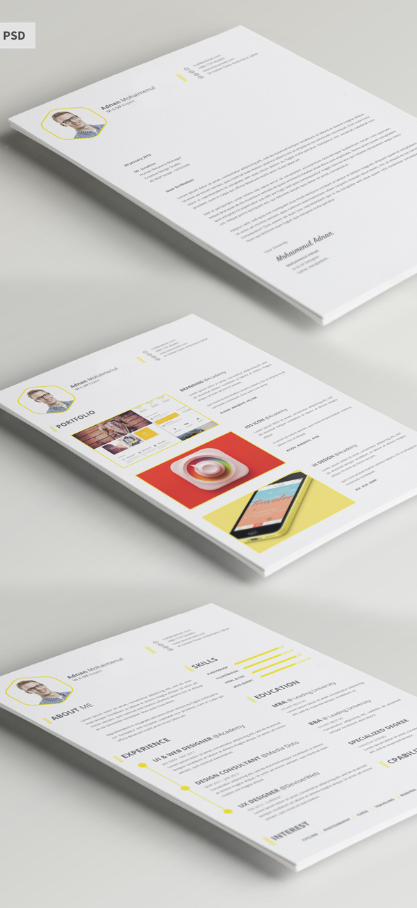 Free CV/Resume Template PSD