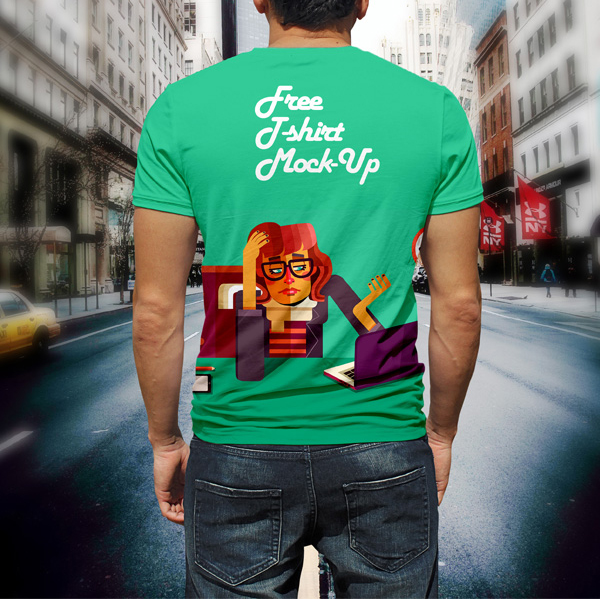 Free Man T-shirt Design Mock-Up