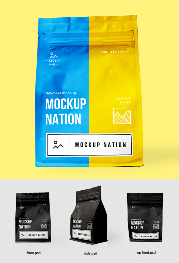 Free Zipper Bag Mockup PSD Free Zipper Bag Mockup PSD