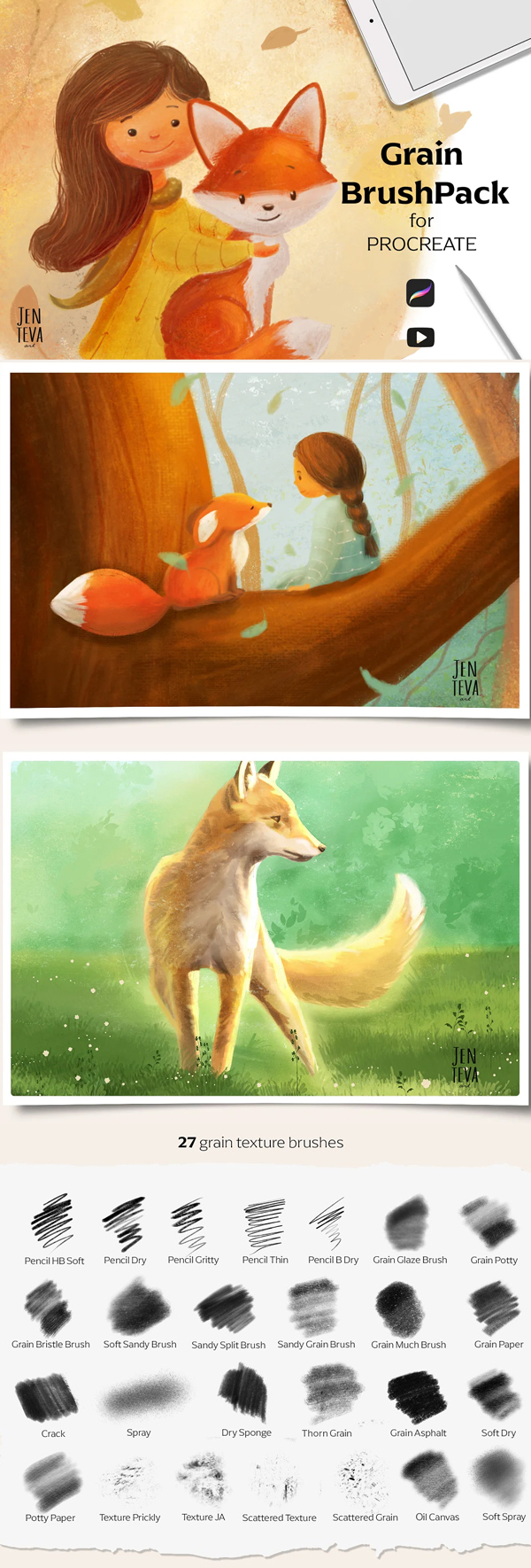 27 Procreate Grain Brushes