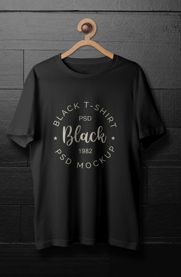 Black Free T-shirt Mockup Template Black Free T-shirt Mockup Template