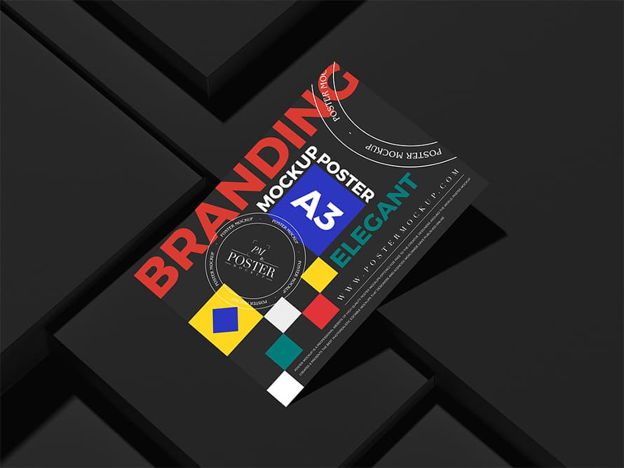 Free Branding A3 Poster Mockup