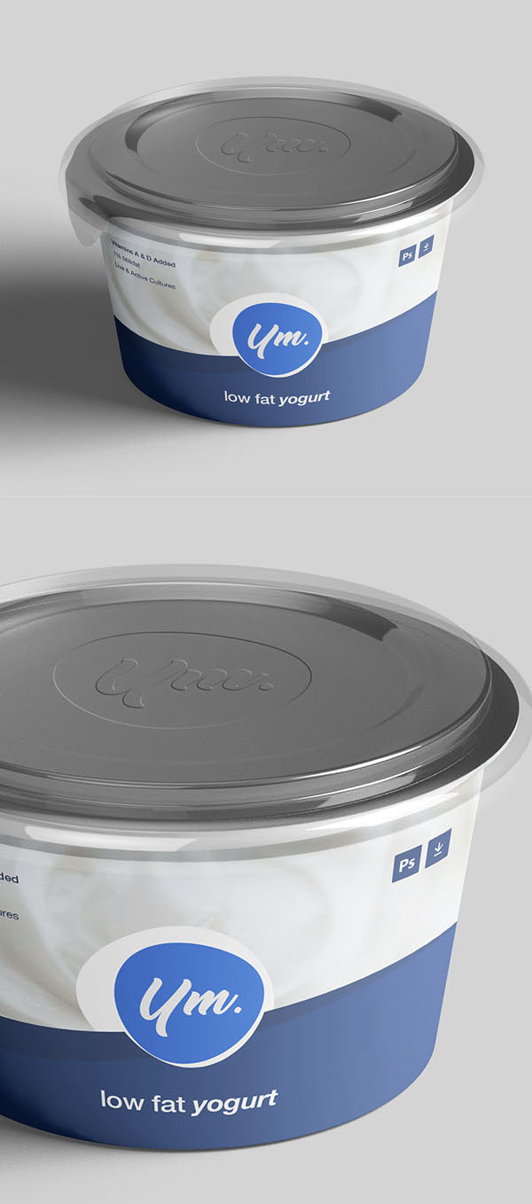 Free Yogurt Package Mockup PSD Free Yogurt Package Mockup PSD