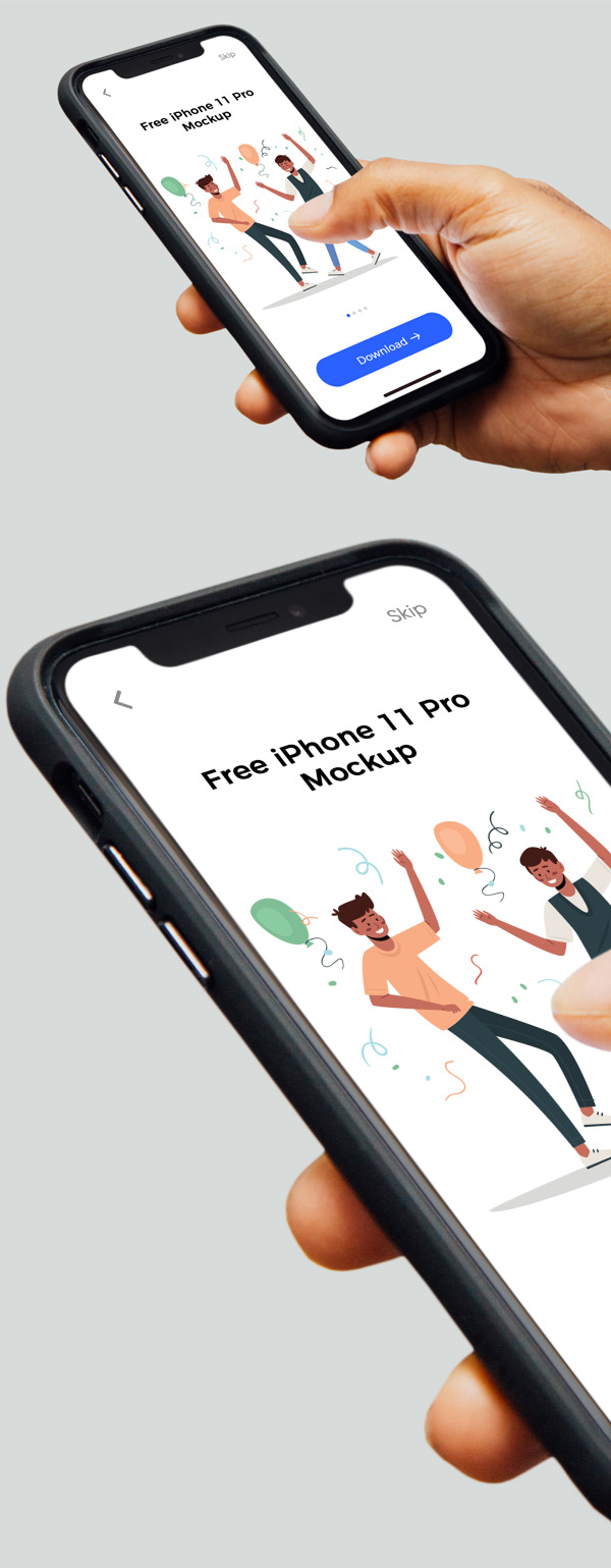 Free iPhone 11 Pro in Hand Mockup PSD Free iPhone 11 Pro in Hand Mockup PSD