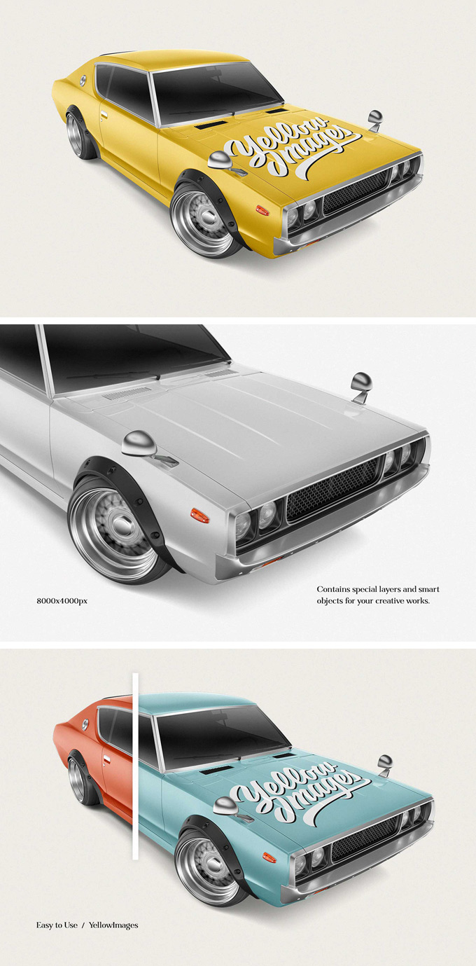 Free Retro Sport Car Mockup Free Retro Sport Car Mockup