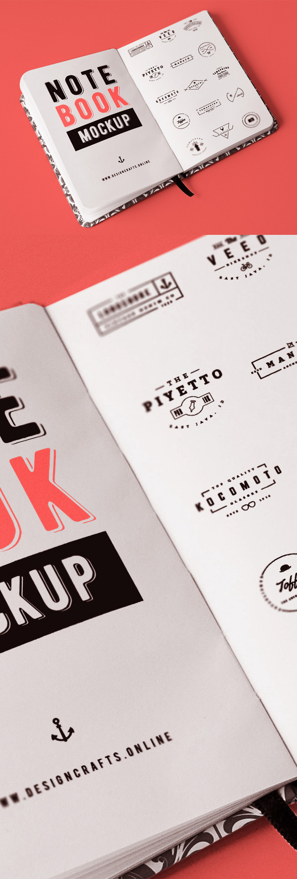 Free Open Notebook Mockup PSD Free Open Notebook Mockup PSD