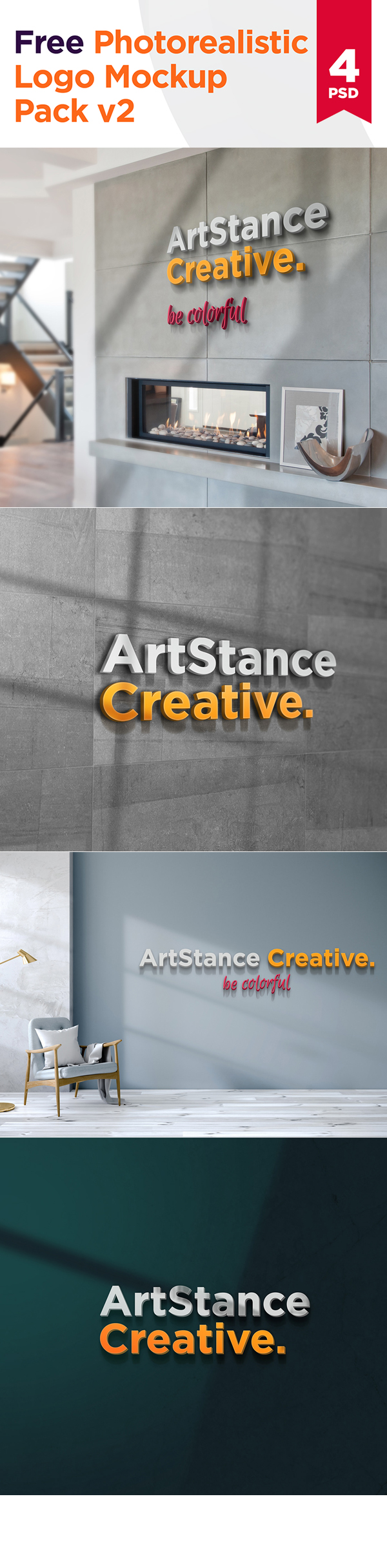 Free Photorealistic Logo Mockups Free Photorealistic Logo Mockups