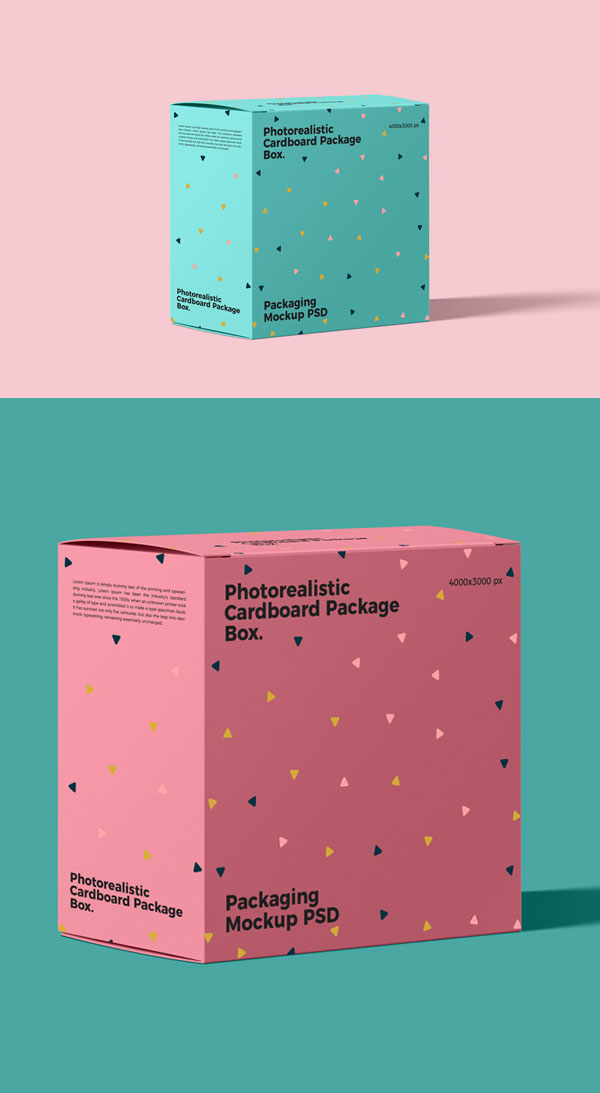 Free Cardboard Package Box Mockup PSD Free Cardboard Package Box Mockup PSD