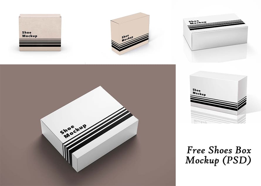 Free Shoes Box Mockup