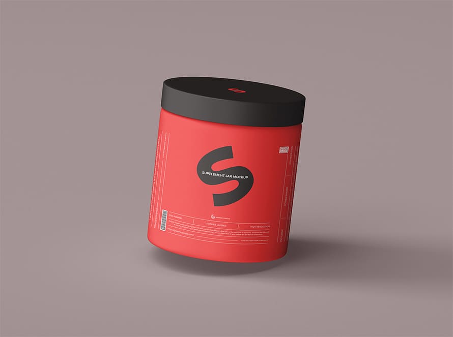 Free Supplement Jar Mockup
