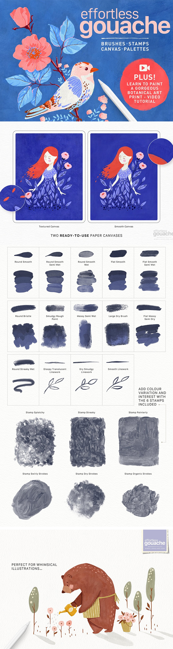 Gouache Brushes for Procreate