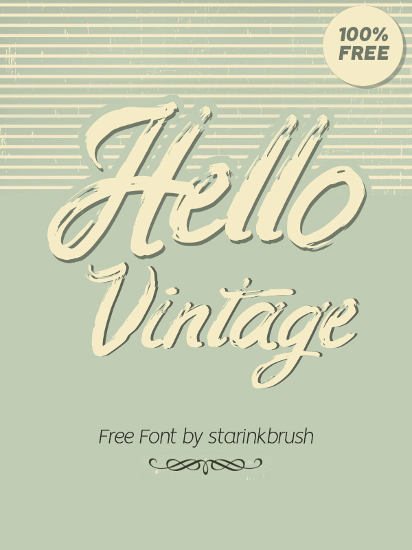Hello Vintage Free Font Hello Vintage Free Font