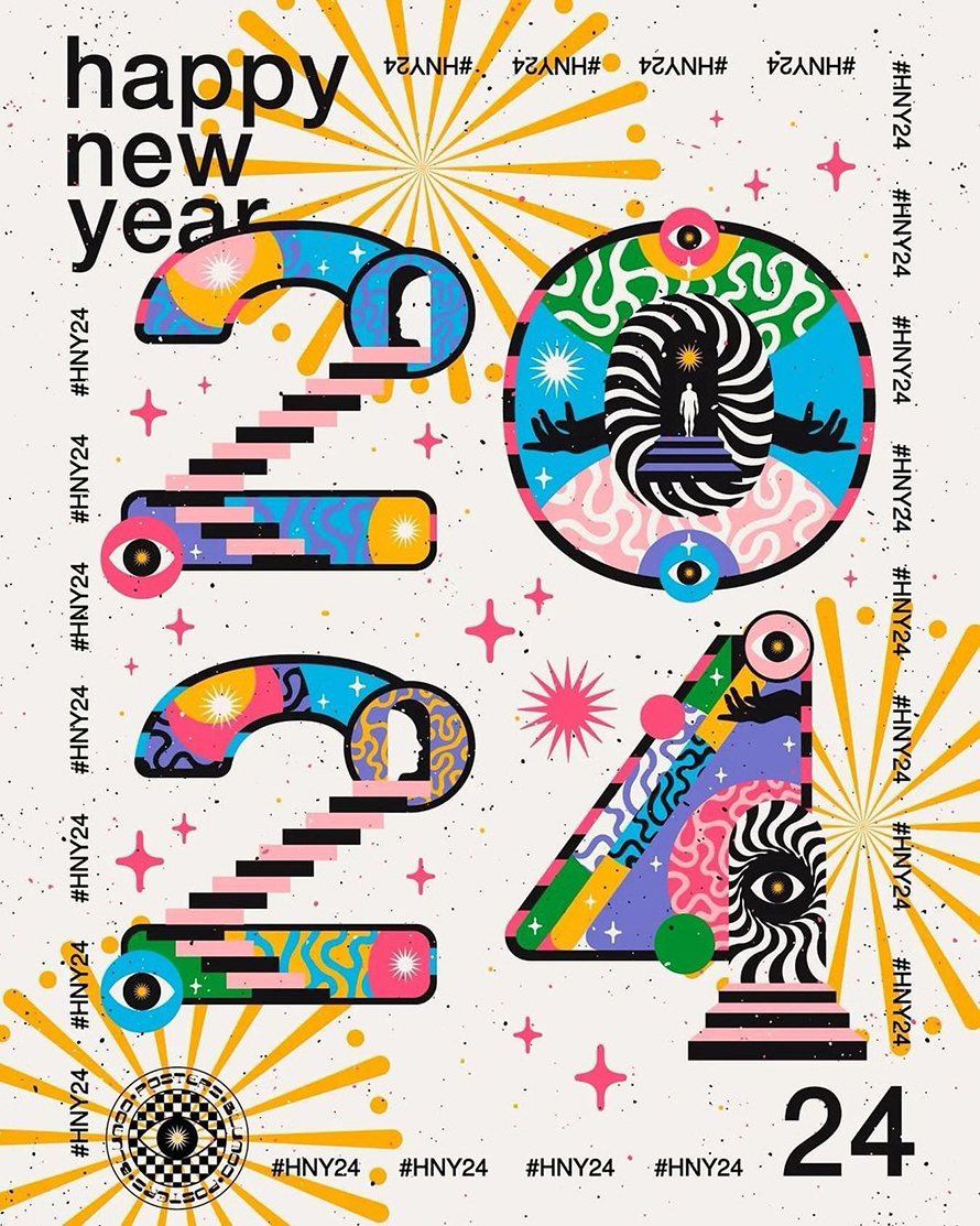 Happy New Year 2024 Abstract