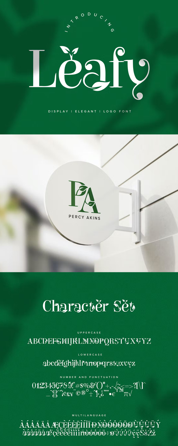 Leafy Logo Font Free Font