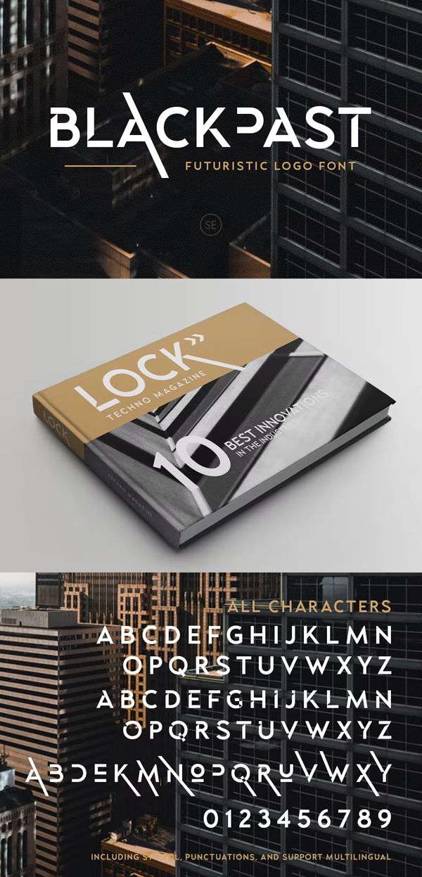 Blackpast - Futuristic Logo Font Free Font