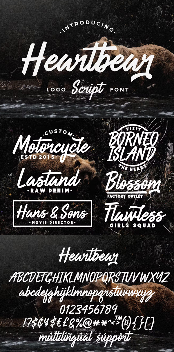Heartbear - Logo Script Font Free Font