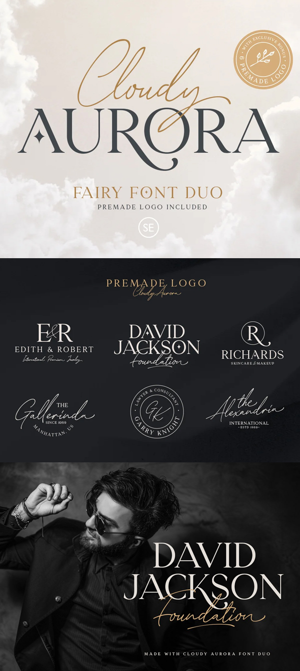 Cloudy Aurora - Font Duo (+LOGOS) Free Font