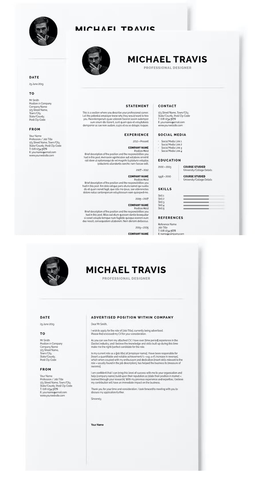 Minimal Resume + Cover Letter Template