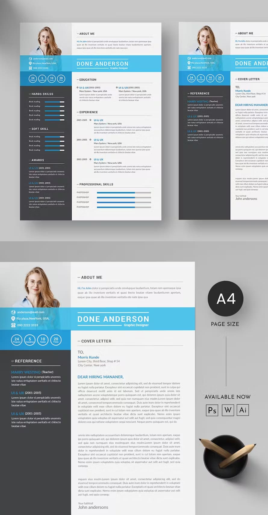 Modern Work Resume Cv Template