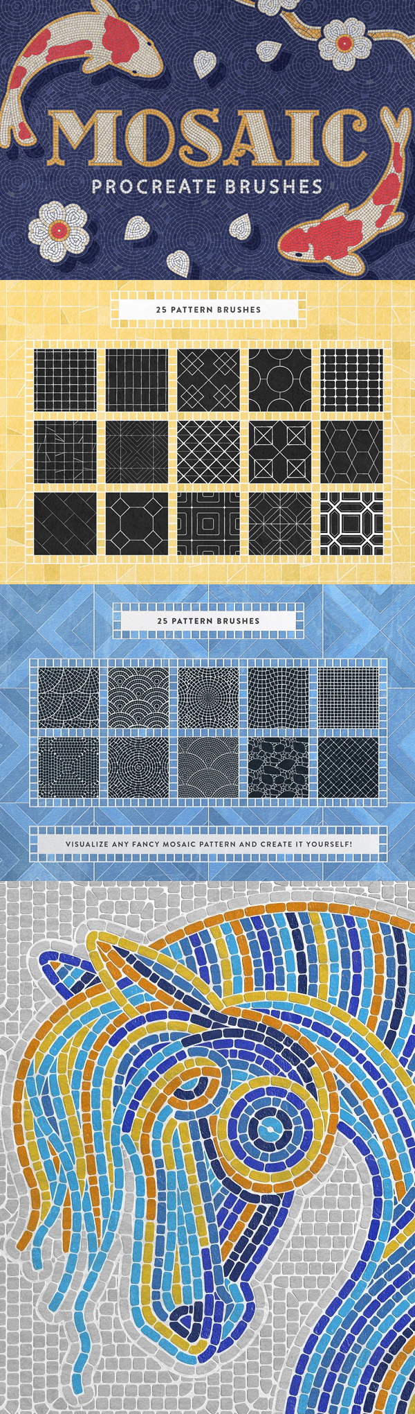 Mosaic Tile Procreate Brushes