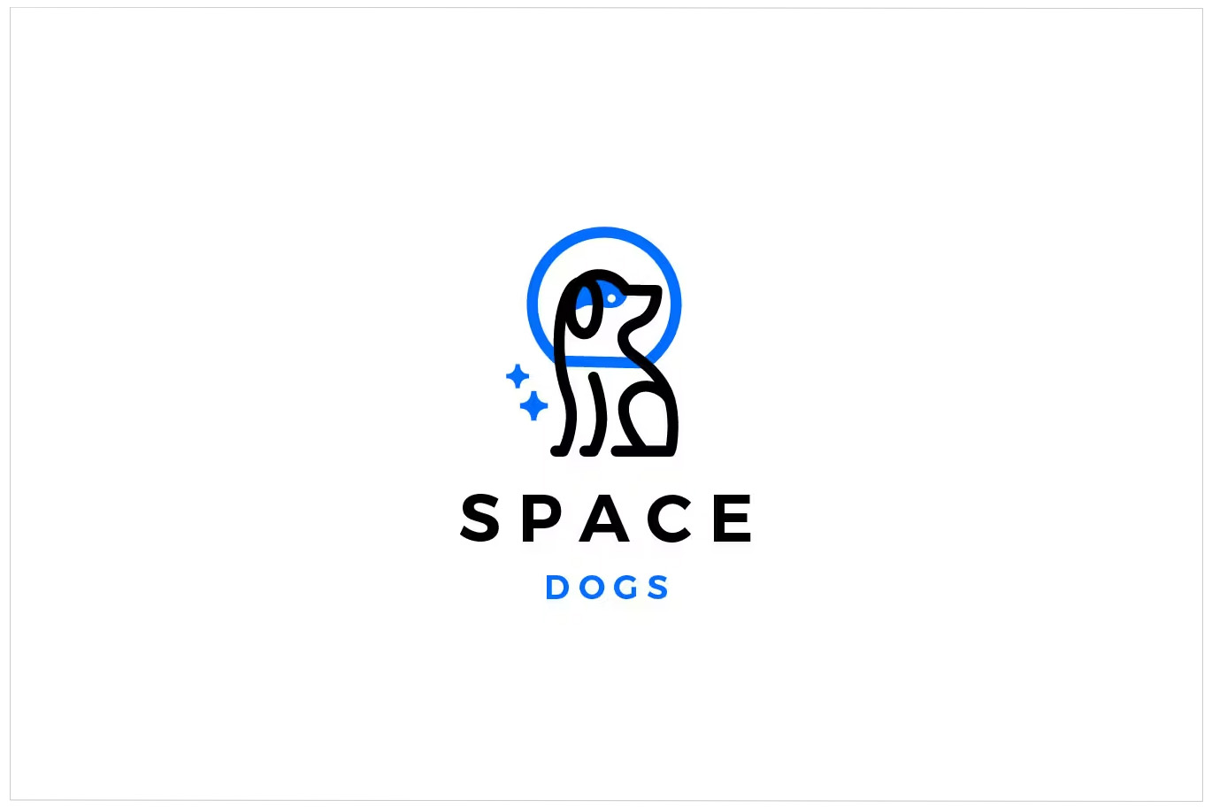 Negative Space Logo Space Dog Astronaut Logo Design