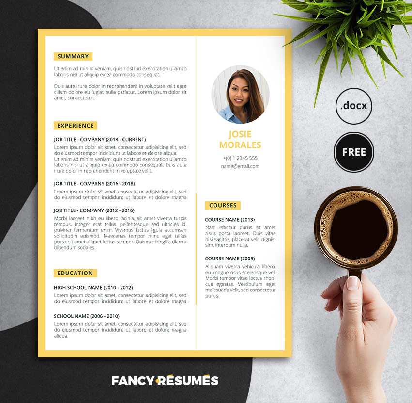 Orant – A Free Fancy Resume Template for Word