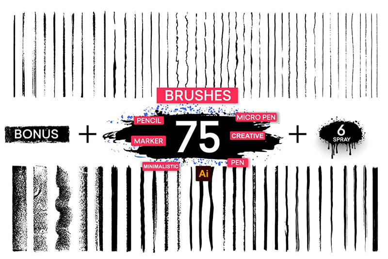 Paint Stroke Brushes Pen Ink