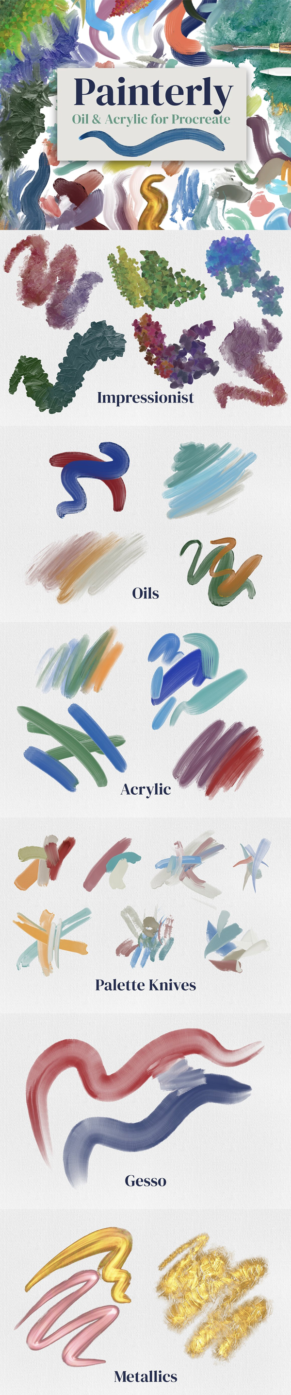 Painterly Brushes for Procreate