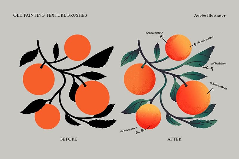 Old painting texture brushes for AI