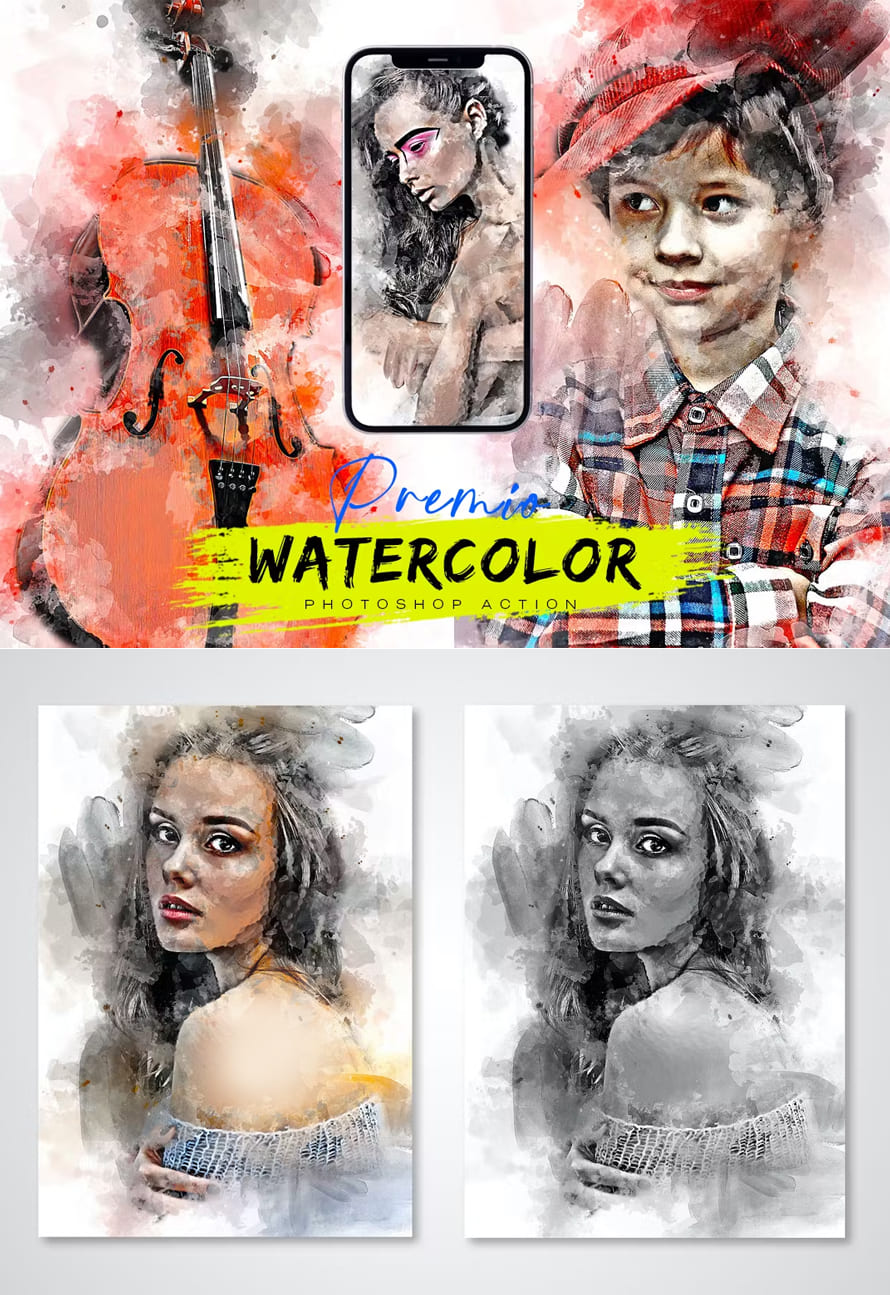 Premio Watercolor Photoshop Action