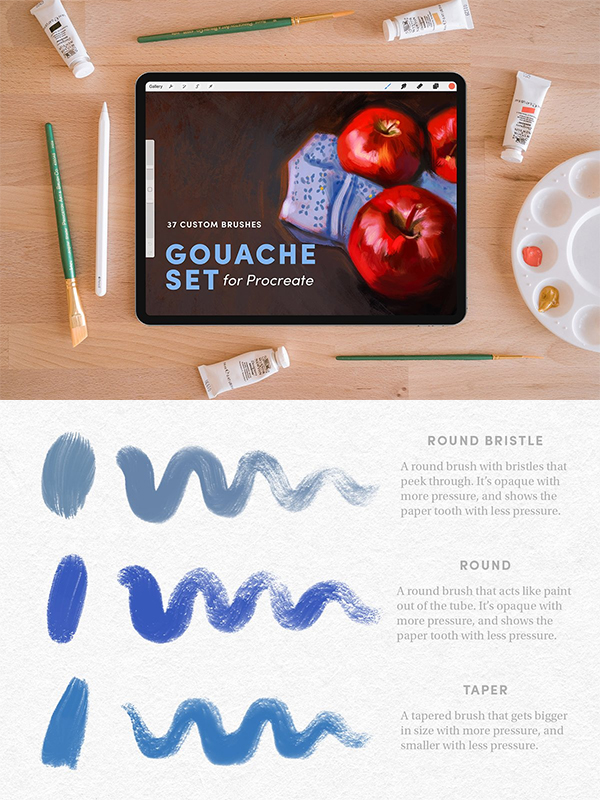 Gouache Set – Procreate Brushes