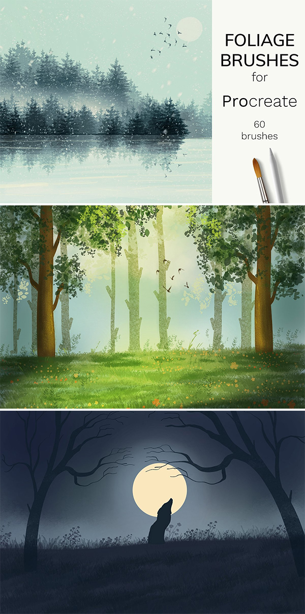 Foliage brushes for Procreate