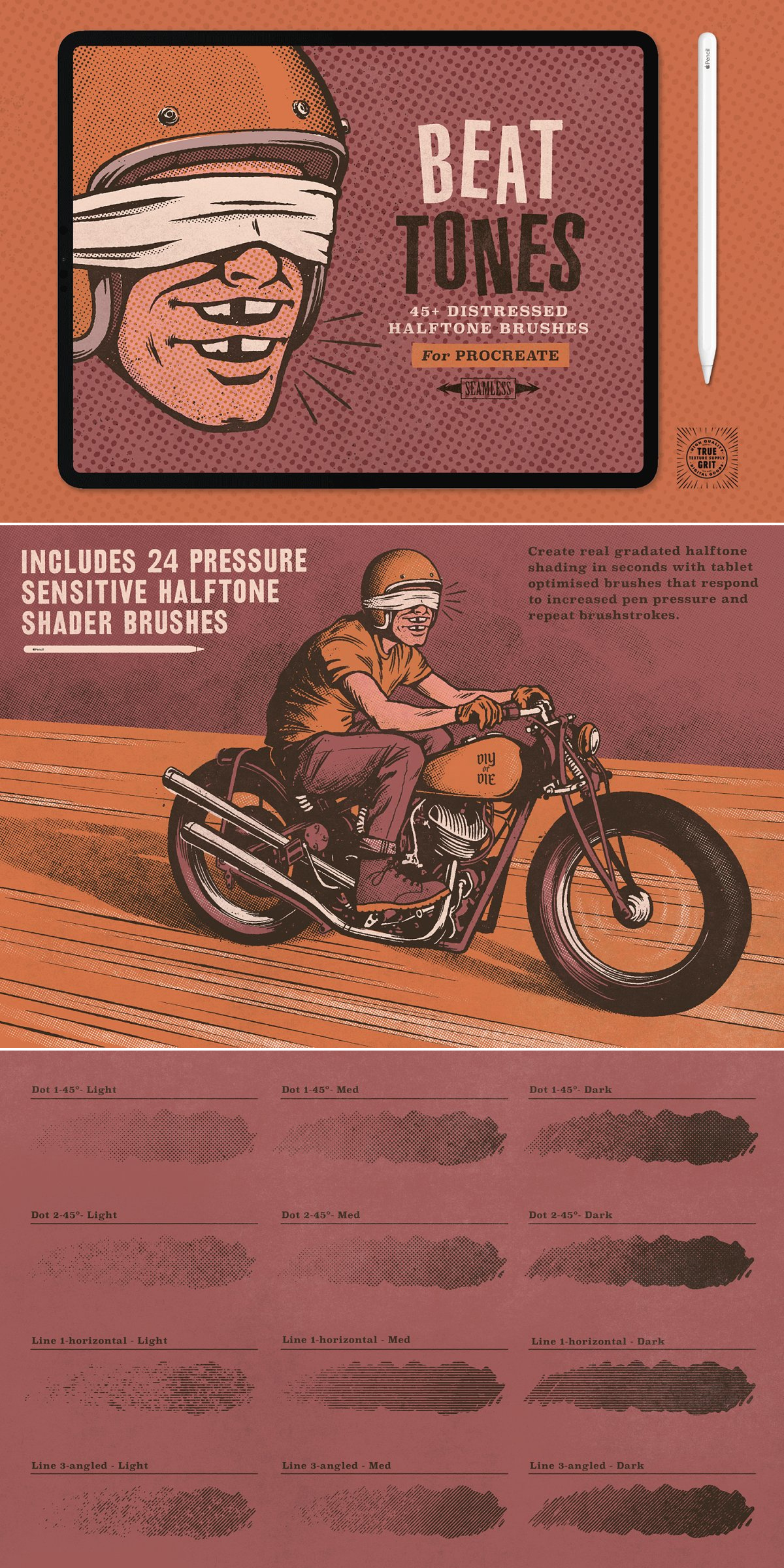 Halftone Brushes for Procreate