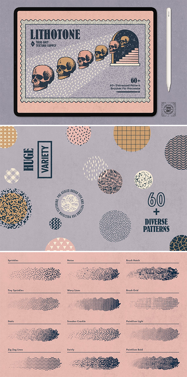 Lithotone Brushes for Procreate