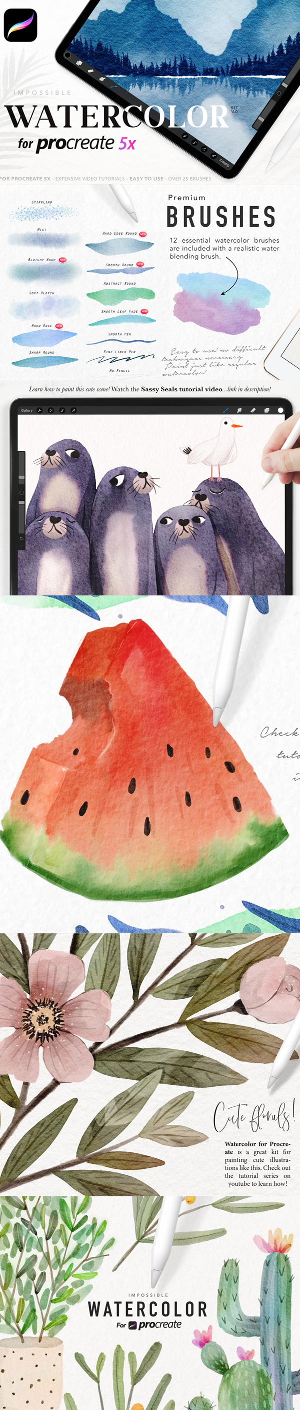 Procreate Watercolor Kit