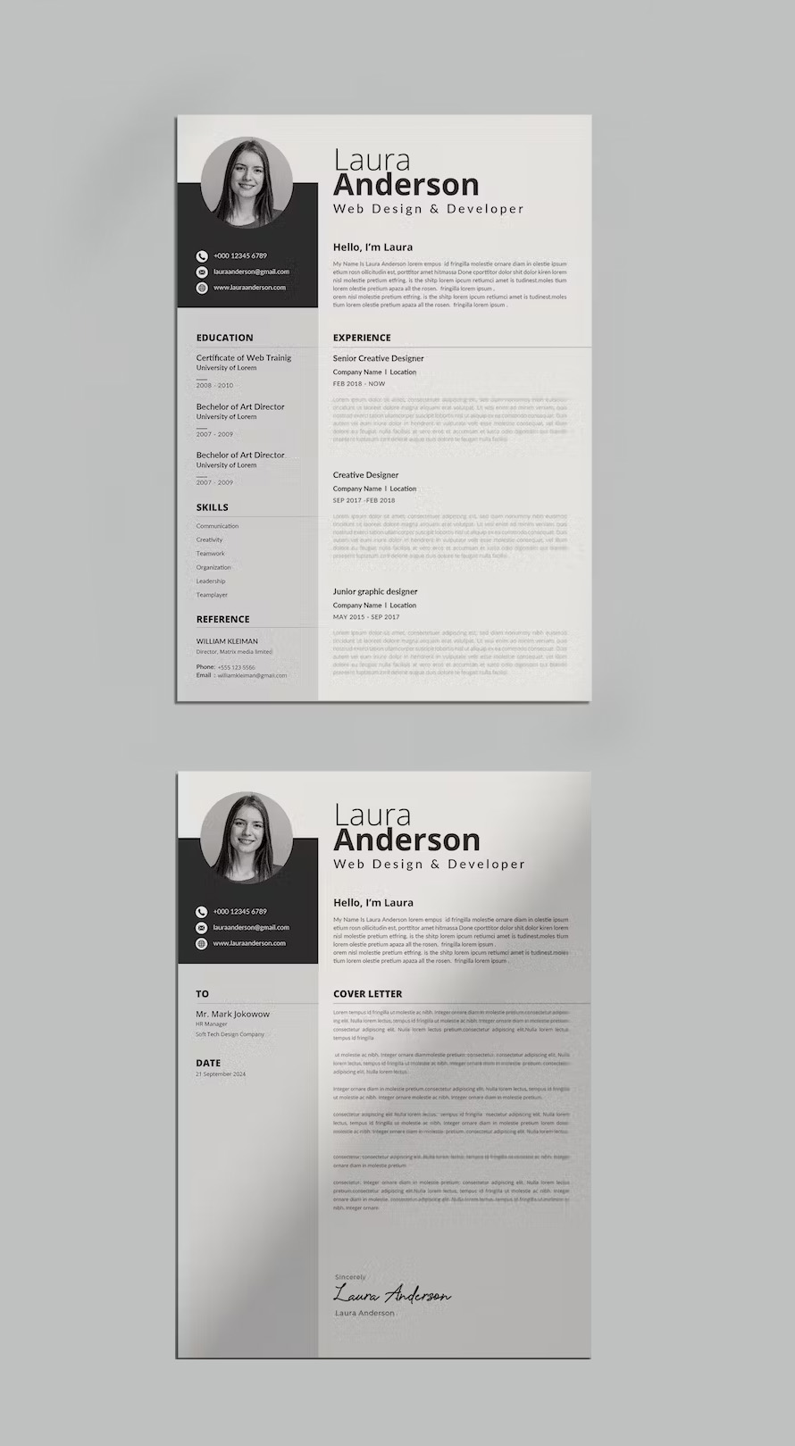 Professional Cv Resume & Letter Template