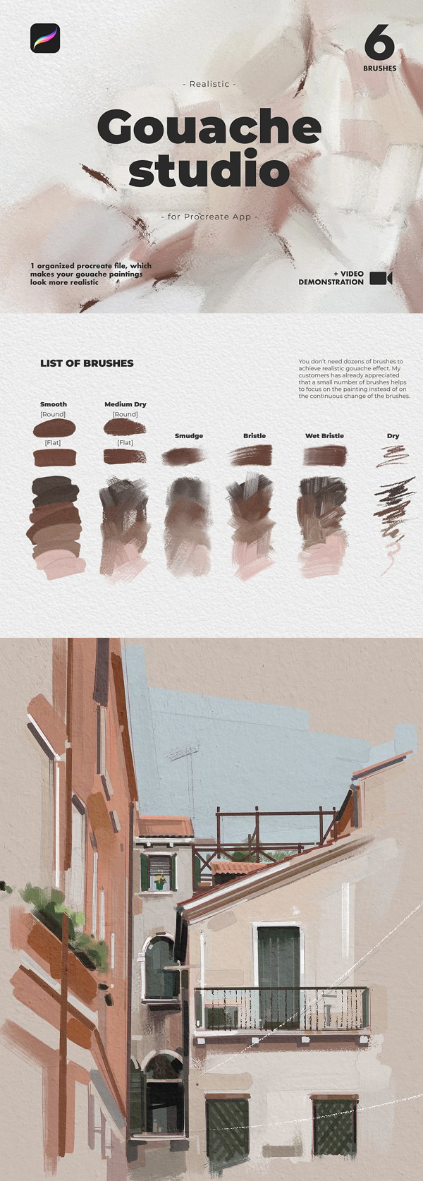 Realistic Procreate Gouache Studio